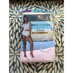 SZ 10 Fruit of the Loom  BREATHABLE COOLING STRIPES 5 Pk 5DBCSBRK POM